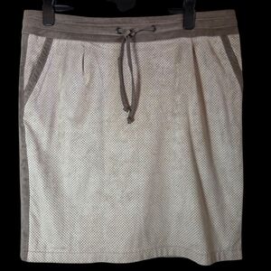 Tuzzi Chic Tan Sued3 Look Pencil Skirt Size 14